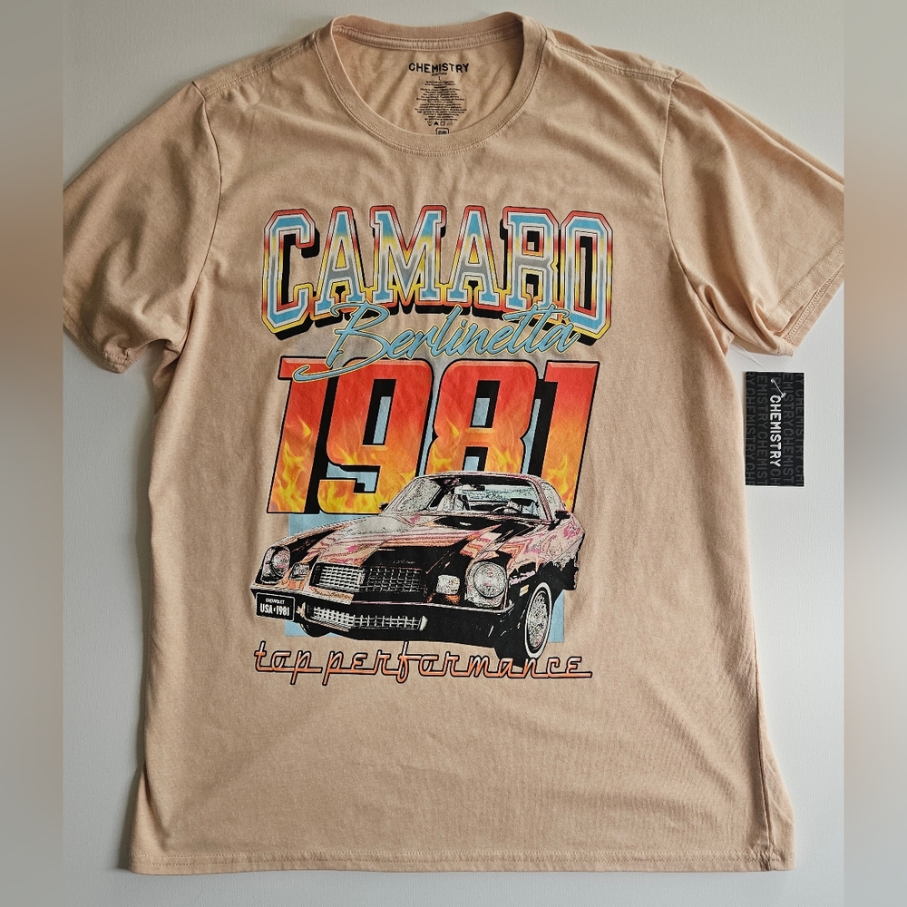 Chevy Camaro T-shirt Mens Large 80s Style Chevrolet Berlinetta Collectors Tee‎